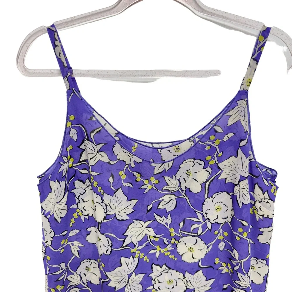 Chiffon Knit Double Layered Flowy Cami Tank Top Blouse - Picture 3 of 11